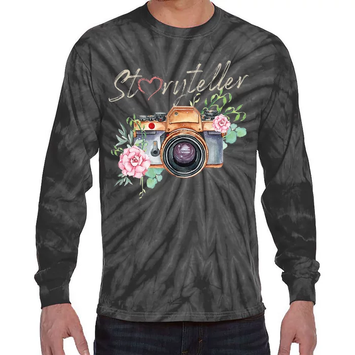 Storyteller Camera Photography Photographer Cameraman Ideas Tie-Dye Long Sleeve Shirt