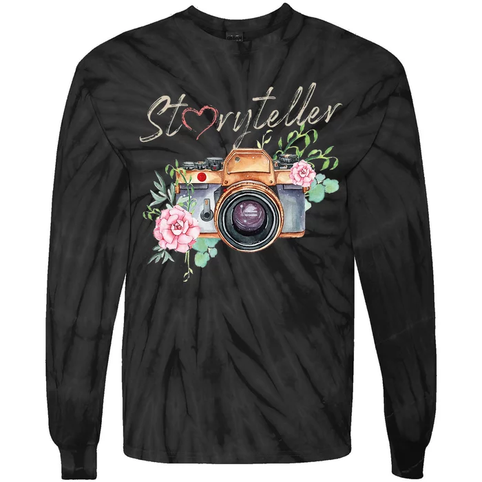 Storyteller Camera Photography Photographer Cameraman Ideas Tie-Dye Long Sleeve Shirt