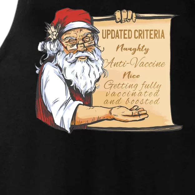 Santa Claus Pro Vaccine Christmas List Ladies Tri-Blend Wicking Tank