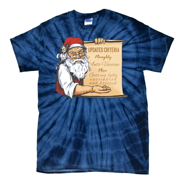 Santa Claus Pro Vaccine Christmas List Tie-Dye T-Shirt