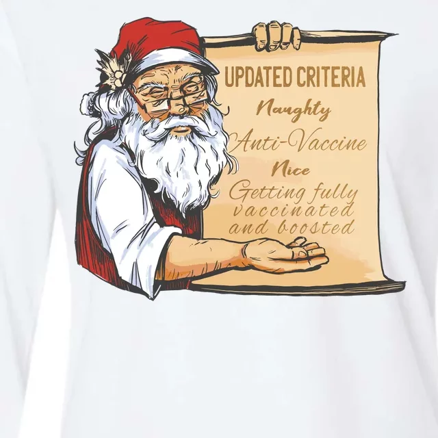 Santa Claus Pro Vaccine Christmas List Womens Cotton Relaxed Long Sleeve T-Shirt