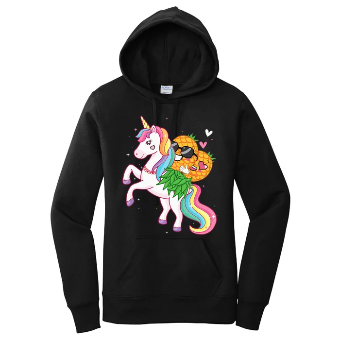 Swingers Couple Pineapple Swinging On A Unicorn Swinger Women's Pullover Hoodie