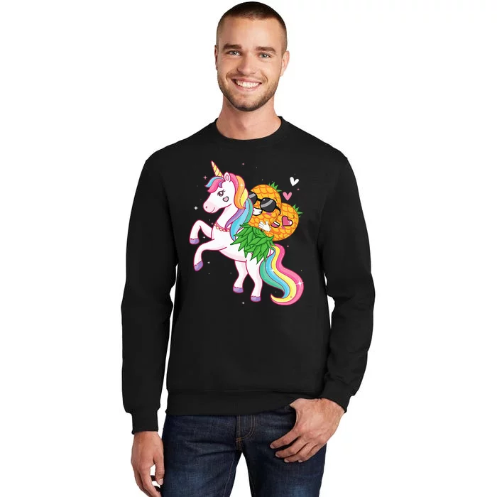 Swingers Couple Pineapple Swinging On A Unicorn Swinger Tall Sweatshirt