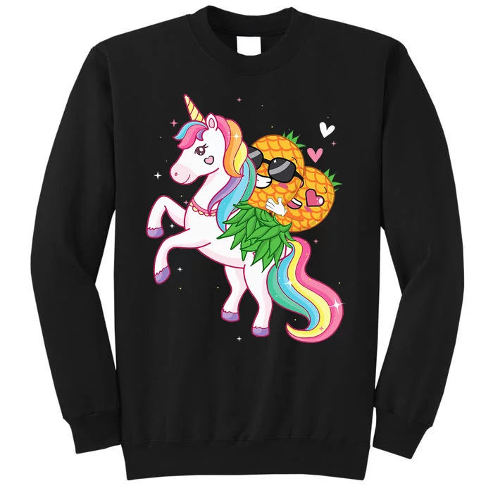 Swingers Couple Pineapple Swinging On A Unicorn Swinger Tall Sweatshirt