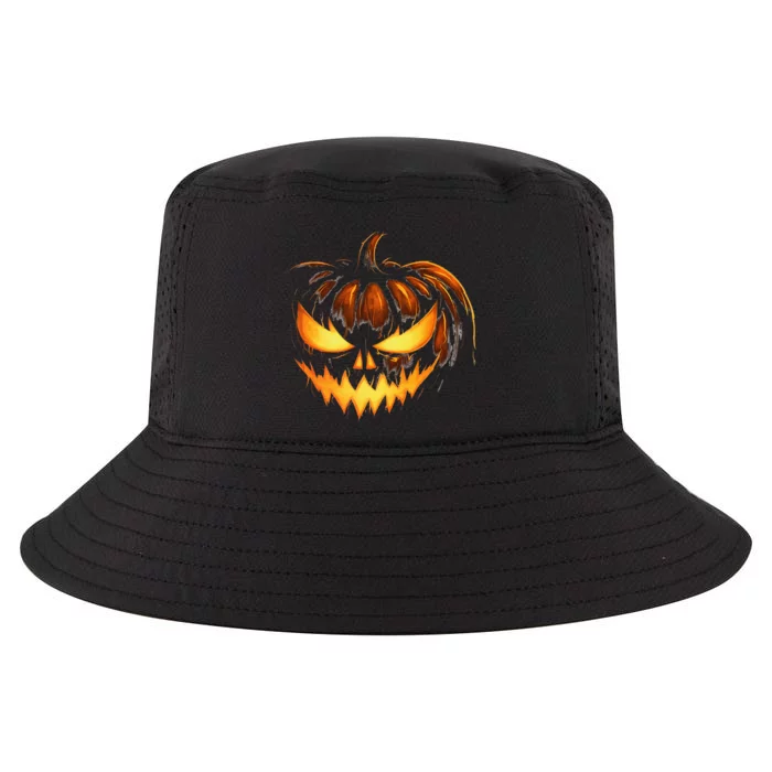 Scary Carved Pumpkin Face Jack O Lantern Halloween Costume Cool Comfort Performance Bucket Hat