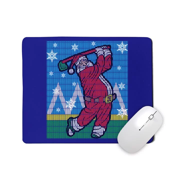 Santa Claus Playing Golf Funny Golfer Ugly Christmas Sweater Gift Mousepad