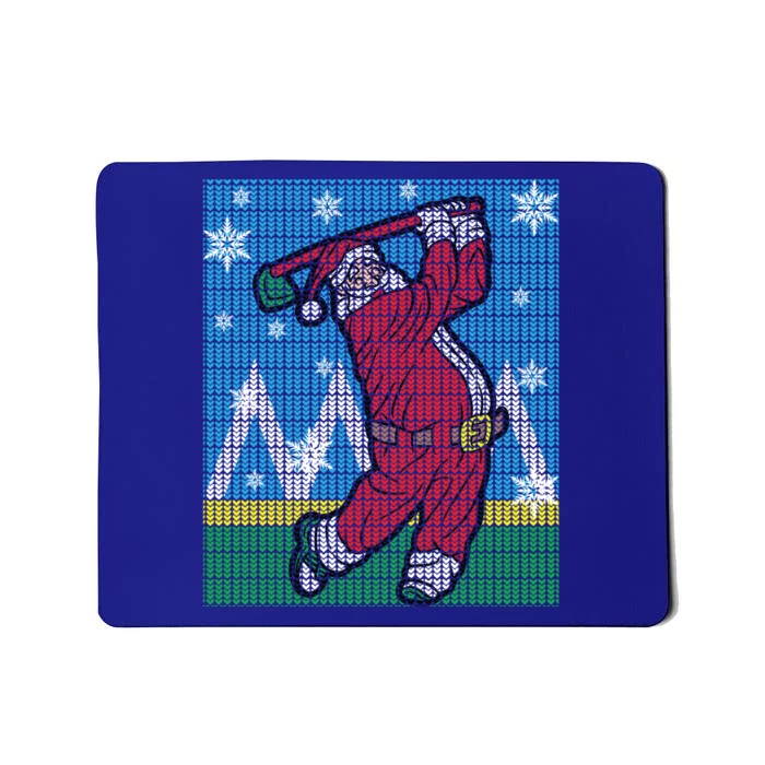 Santa Claus Playing Golf Funny Golfer Ugly Christmas Sweater Gift Mousepad