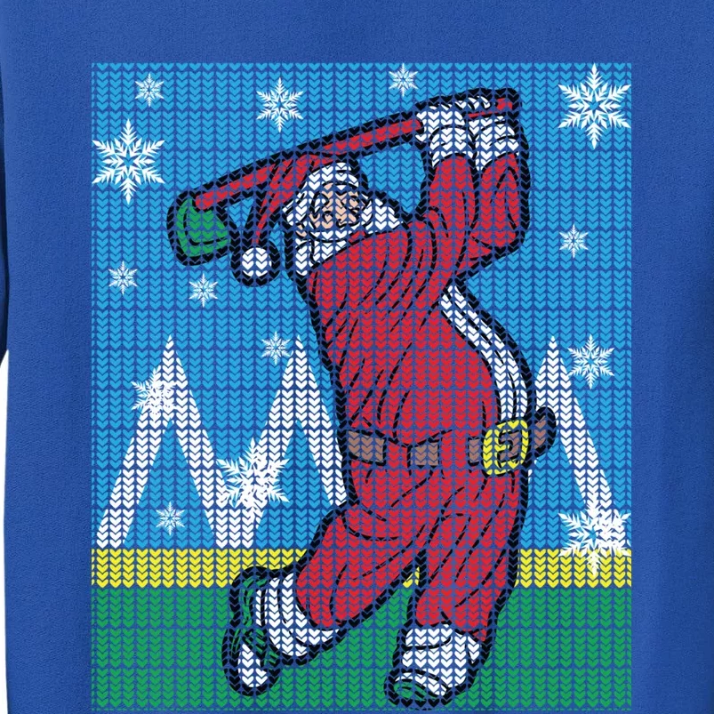 Santa Claus Playing Golf Funny Golfer Ugly Christmas Sweater Gift Tall Sweatshirt