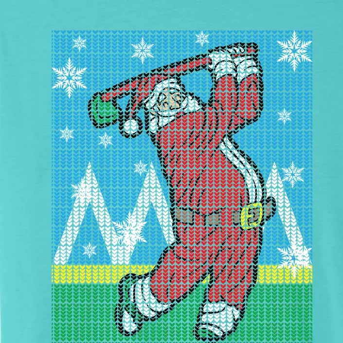 Santa Claus Playing Golf Funny Golfer Ugly Christmas Sweater Gift ChromaSoft Performance T-Shirt