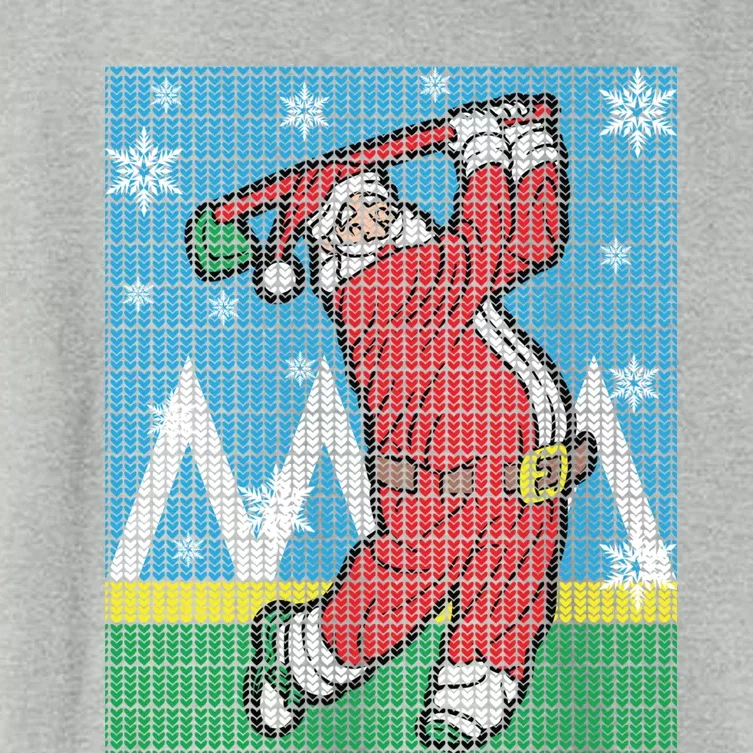 Santa Claus Playing Golf Funny Golfer Ugly Christmas Sweater Gift Women's Crop Top Tee