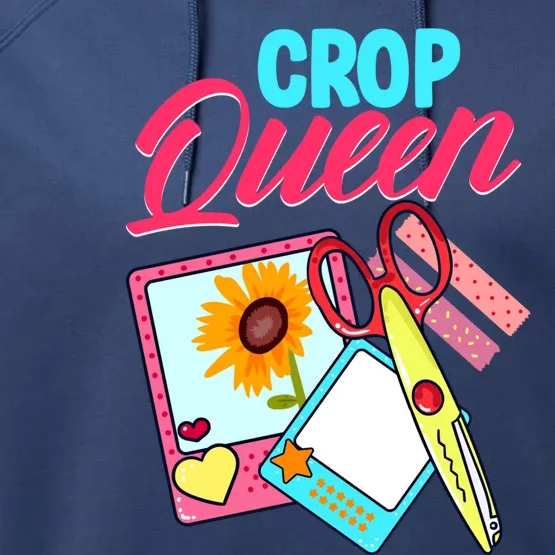 Scrapbook Crop Queen Retreat Hand Crafting Scrapbooking Cool Gift Performance Fleece Hoodie