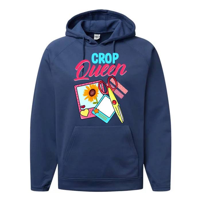 Scrapbook Crop Queen Retreat Hand Crafting Scrapbooking Cool Gift Performance Fleece Hoodie