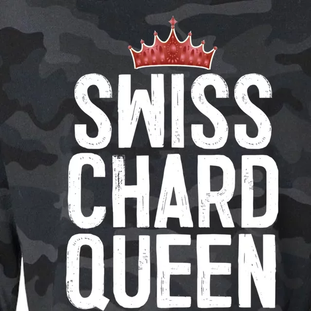 Swiss Chard Queen Vegan Vegetable Lover Gift Great Gift Cropped Pullover Crew