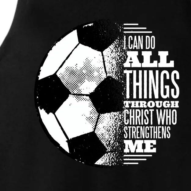 Soccer Christ Quote Ladies Tri-Blend Wicking Tank