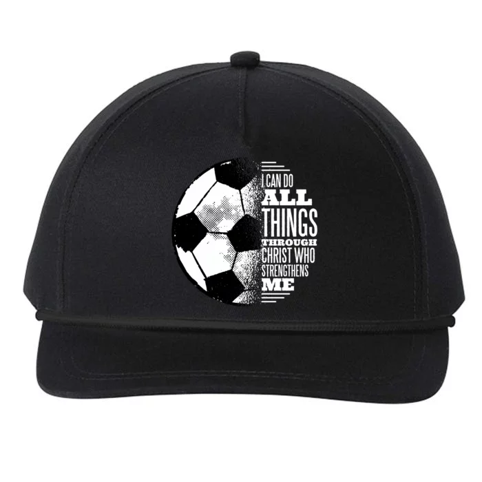 Soccer Christ Quote Snapback Five-Panel Rope Hat