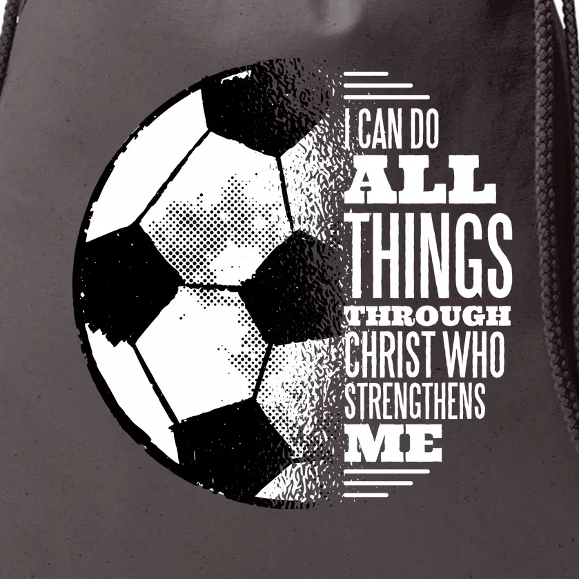 Soccer Christ Quote Drawstring Bag