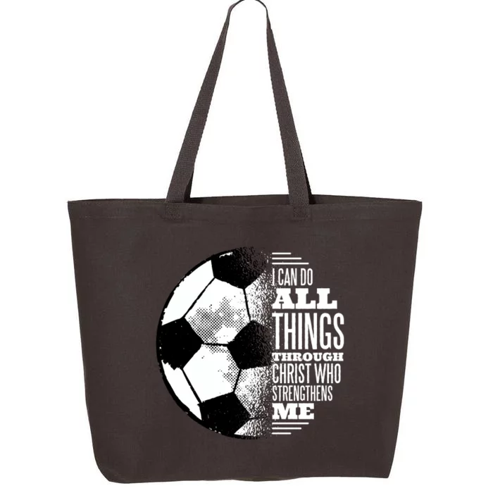 Soccer Christ Quote 25L Jumbo Tote