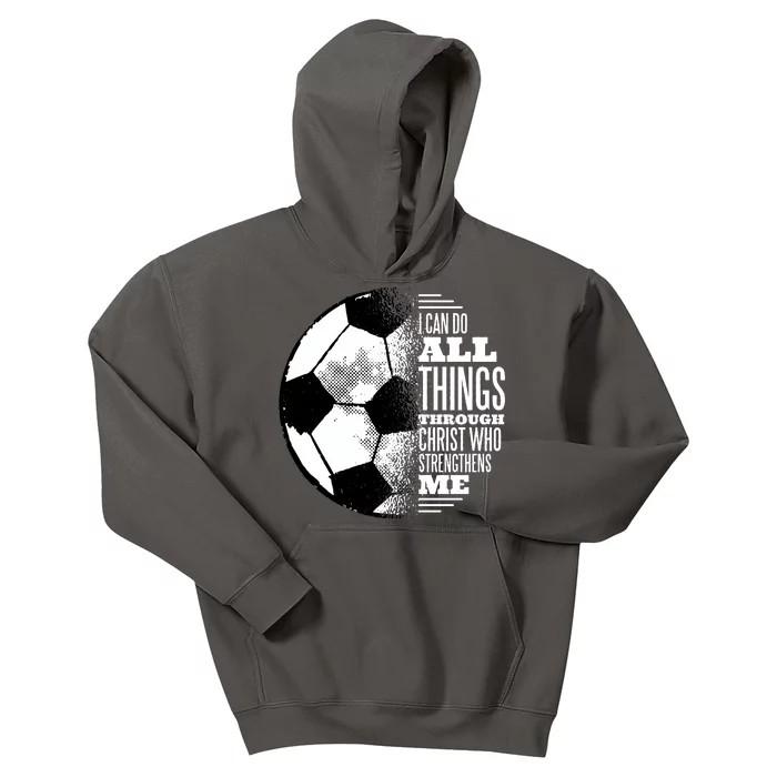 Soccer Christ Quote Kids Hoodie