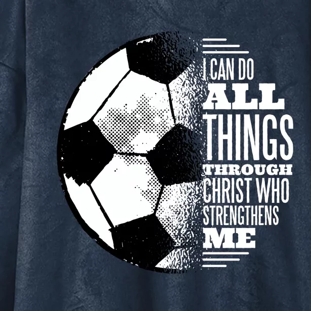 Soccer Christ Quote Hooded Wearable Blanket