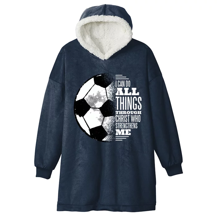 Soccer Christ Quote Hooded Wearable Blanket