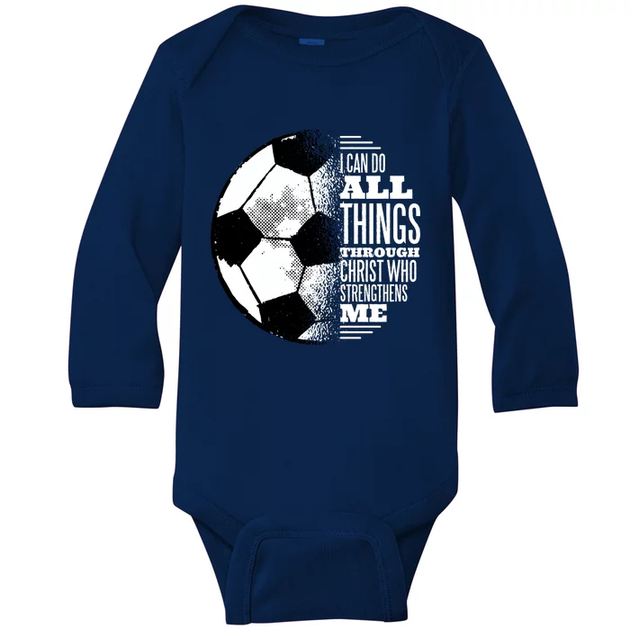 Soccer Christ Quote Baby Long Sleeve Bodysuit