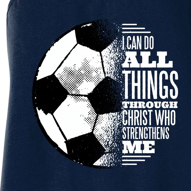 Soccer Christ Quote Women's Racerback Tank