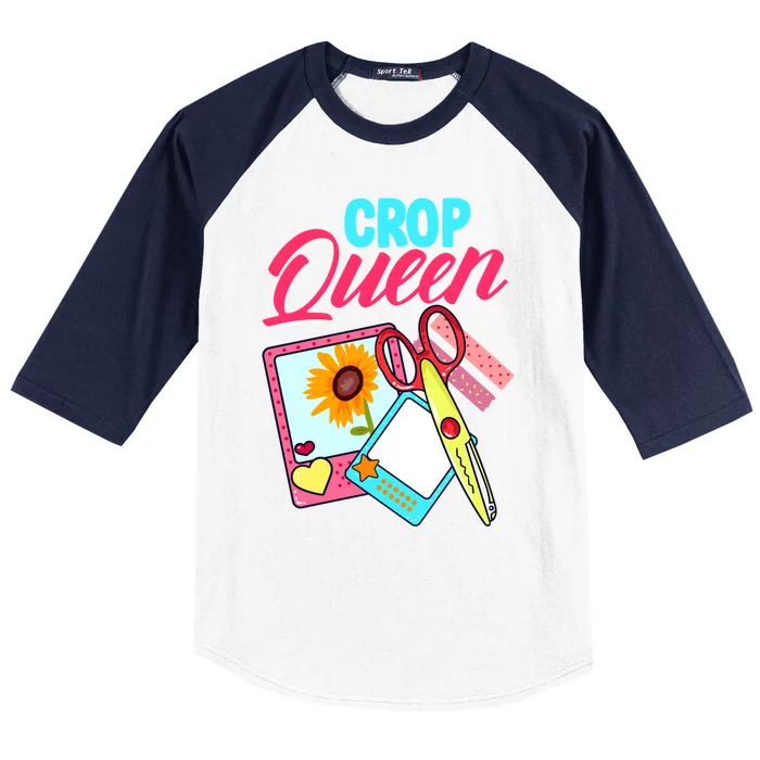 Scrapbook Crop Queen Retreat Hand Crafting Scrapbooking Gift Baseball Sleeve Shirt