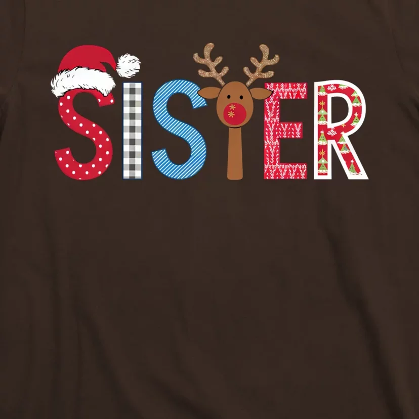 Sister Christmas Reindeer Santa Festive Design T-Shirt