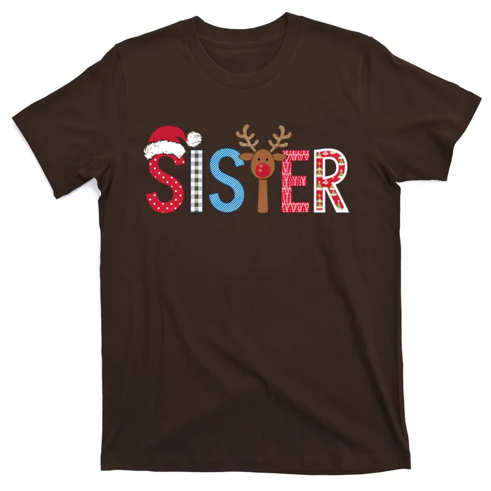 Sister Christmas Reindeer Santa Festive Design T-Shirt