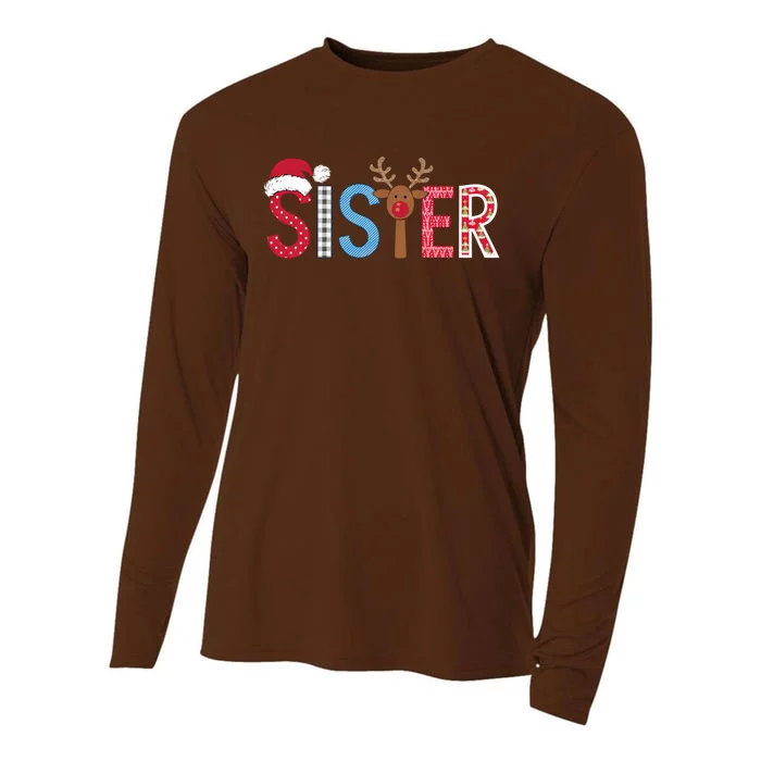 Sister Christmas Reindeer Santa Festive Design Cooling Performance Long Sleeve Crew