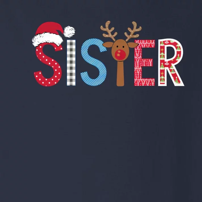 Sister Christmas Reindeer Santa Festive Design Toddler Long Sleeve Shirt