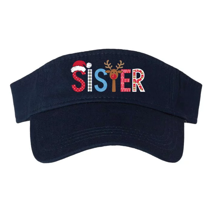 Sister Christmas Reindeer Santa Festive Design Valucap Bio-Washed Visor