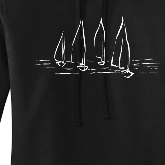 Sailboats Compass Rose Nautical Boating Sailing Women's Pullover Hoodie