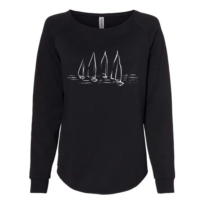 Sailboats Compass Rose Nautical Boating Sailing Womens California Wash Sweatshirt