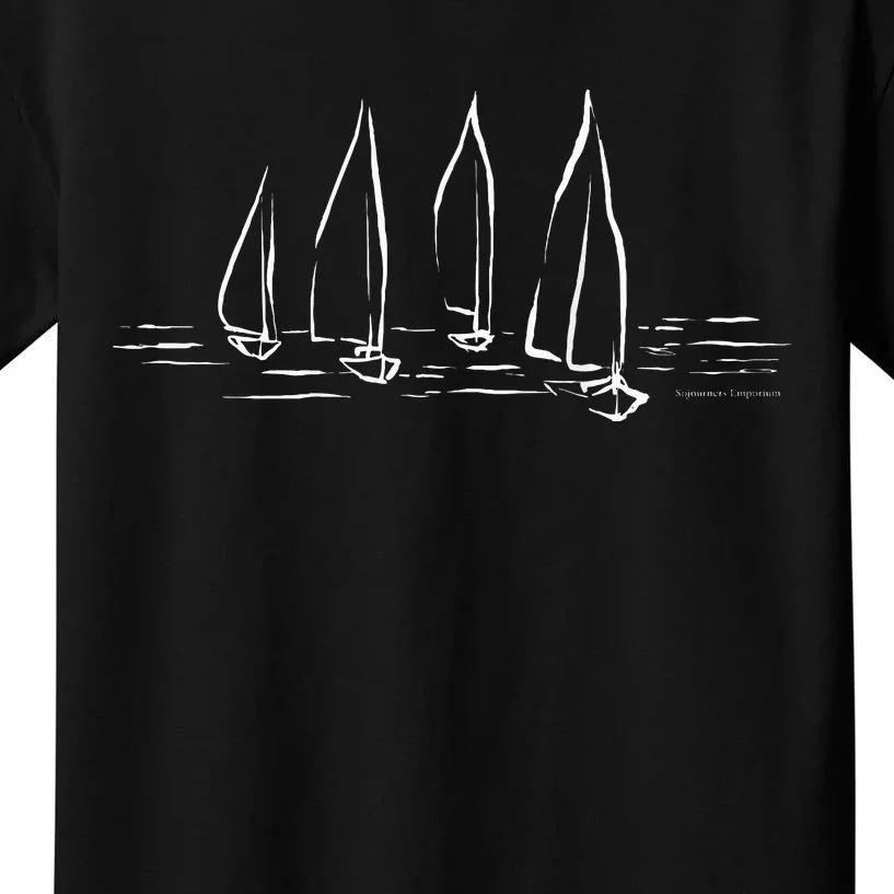 Sailboats Compass Rose Nautical Boating Sailing Kids T-Shirt