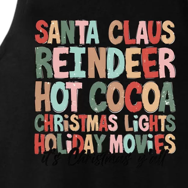 Santa Claus Reindeer Christmas Lights Holiday Movies ItS Xmas YAll Ladies Tri-Blend Wicking Tank