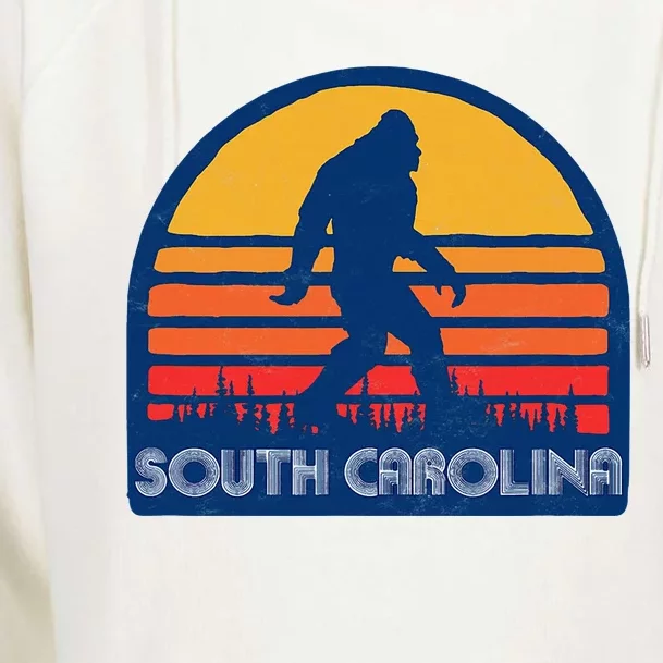 South Carolina Retro Surf Style Bigfoot Sasquatch Womens Funnel Neck Pullover Hood