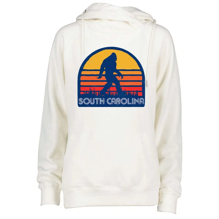 South Carolina Retro Surf Style Bigfoot Sasquatch Womens Funnel Neck Pullover Hood