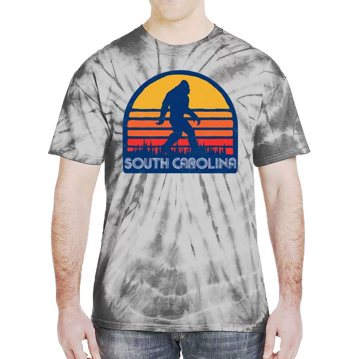 South Carolina Retro Surf Style Bigfoot Sasquatch Tie-Dye T-Shirt