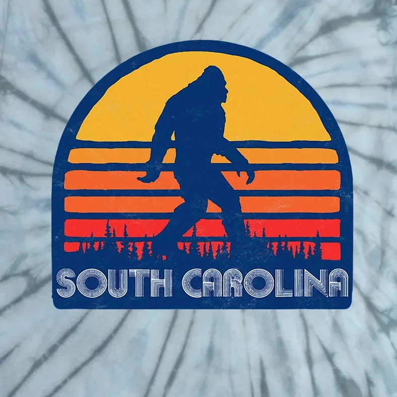 South Carolina Retro Surf Style Bigfoot Sasquatch Tie-Dye T-Shirt