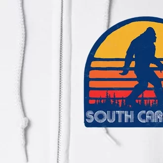 South Carolina Retro Surf Style Bigfoot Sasquatch Full Zip Hoodie