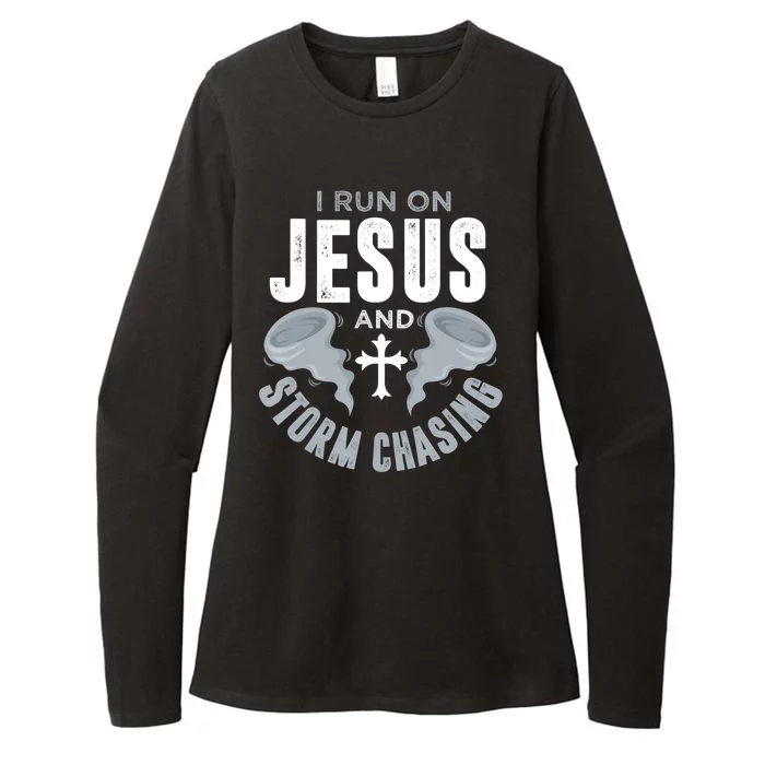 Storm Chaser Run On Jesus And Storm Chasing Tornado Womens CVC Long Sleeve Shirt