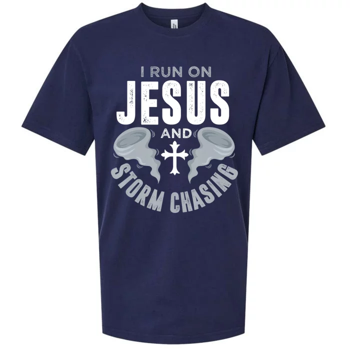 Storm Chaser Run On Jesus And Storm Chasing Tornado Sueded Cloud Jersey T-Shirt