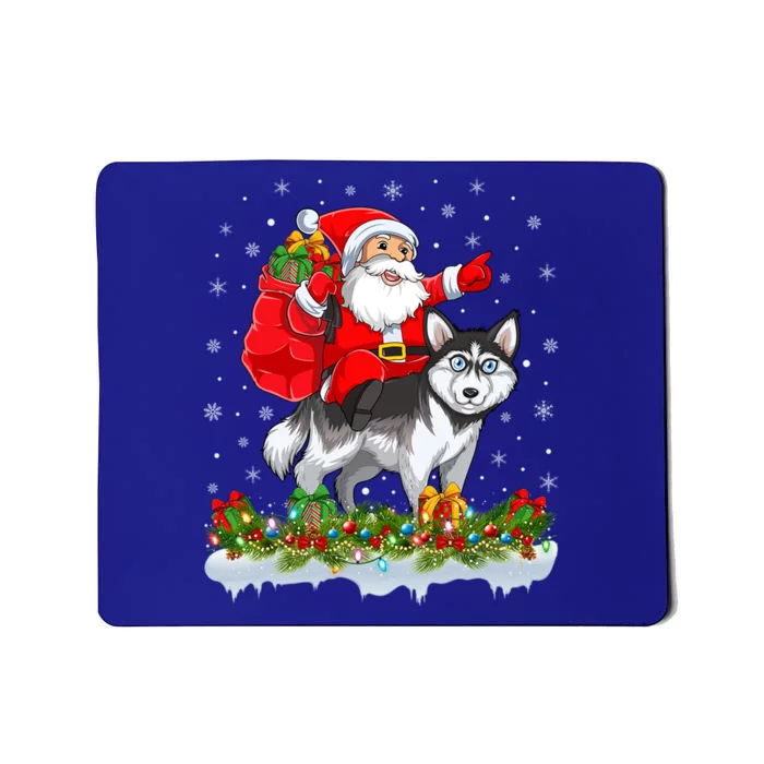 Santa Claus Riding Siberian Husky Dog Christmas Gift Mousepad