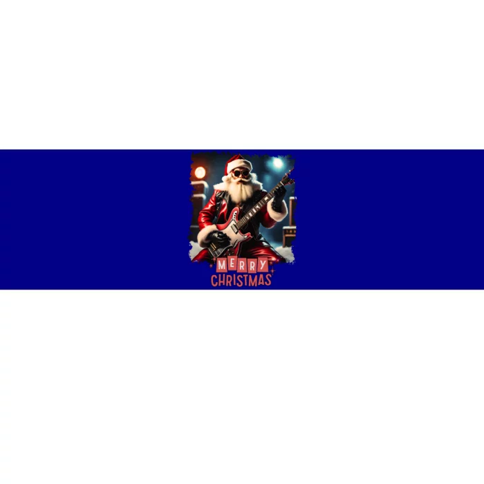 Santa Claus Rock Guitar Merry Christmas Cool Gift Bumper Sticker