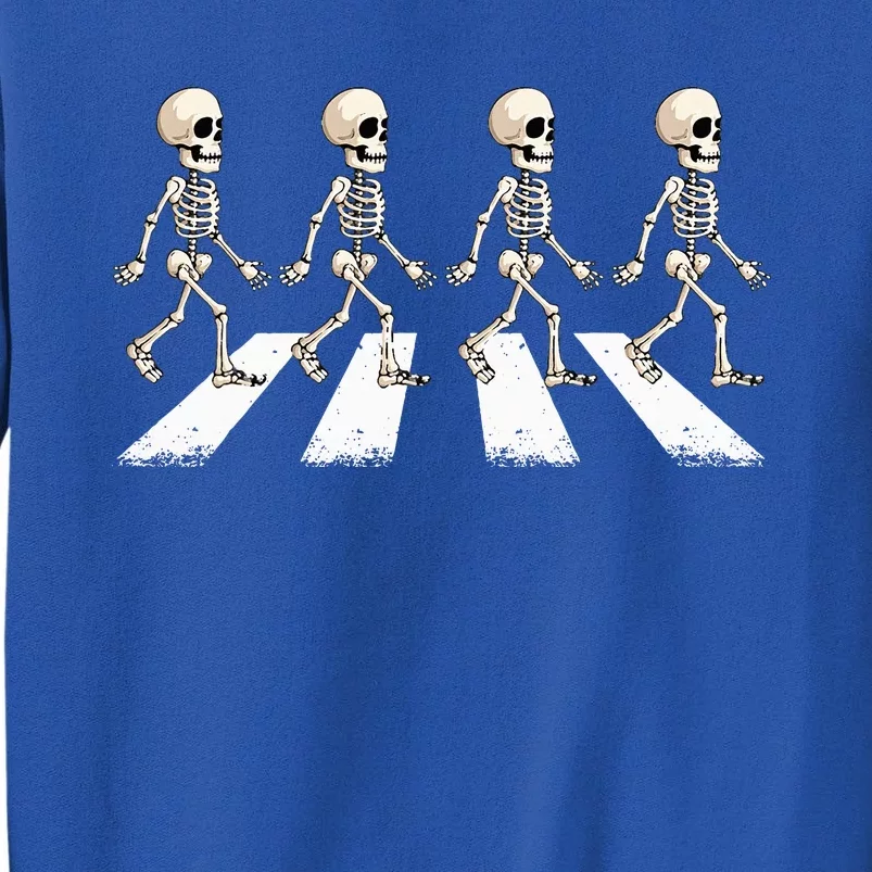 Skeleton Crossing Road Crosswalk Halloween Tall Sweatshirt