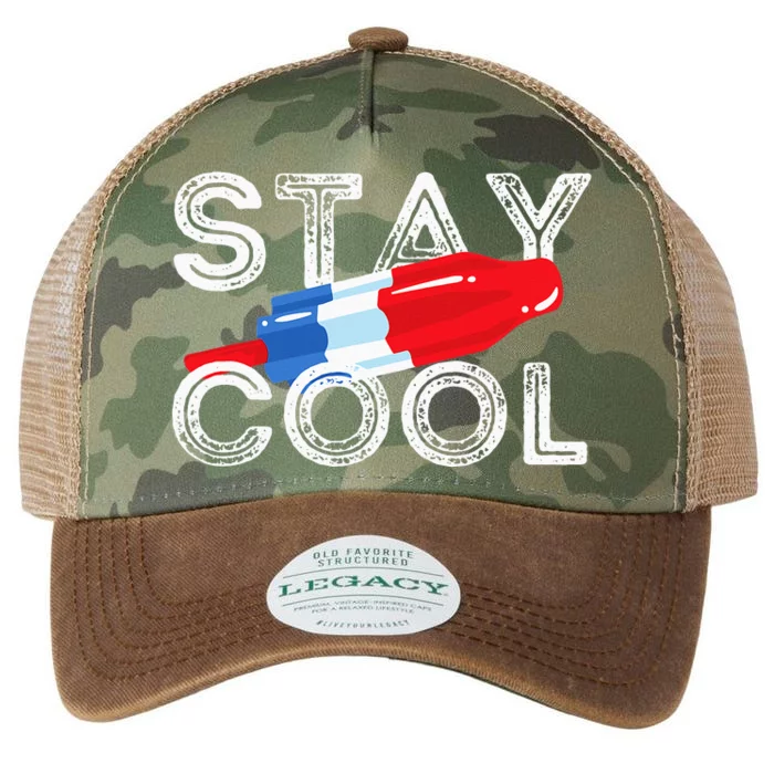 Stay Cool Rocket Pop Red White & Blue Popsicle Summer Gift Legacy Tie Dye Trucker Hat