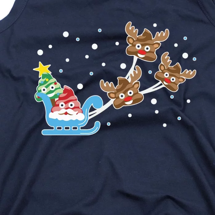 Santa Claus Reindeer Poop Emoticon Christmas Emoji Xmas Gift Tank Top