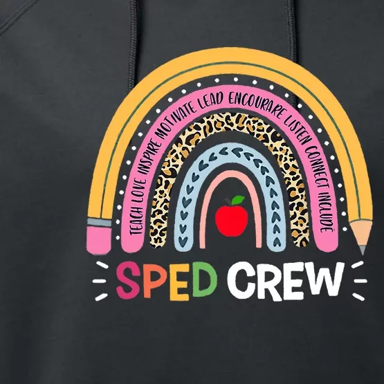 Sped Crew Rainbow Special Education Teacher Back To School Performance Fleece Hoodie