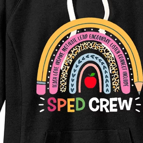 Sped Crew Rainbow Special Education Teacher Back To School Women's Fleece Hoodie